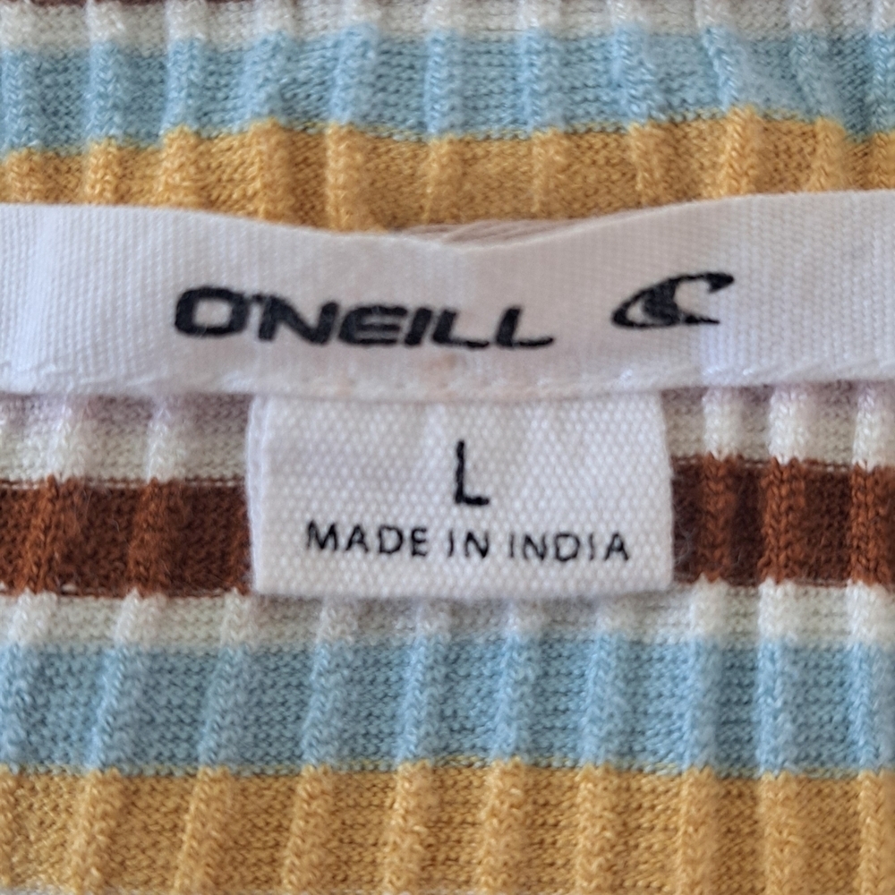 O’Neill Robbie All Day Striped Ribbed Knit Romper – Size L - Picture 3 of 5